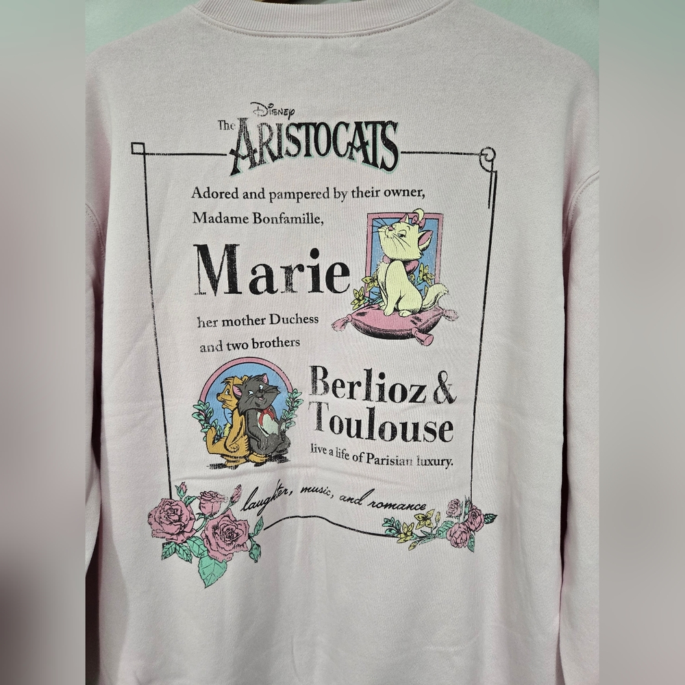 NWOT Disney The Aristocats pink sweatshirt soft - Picture 4 of 4